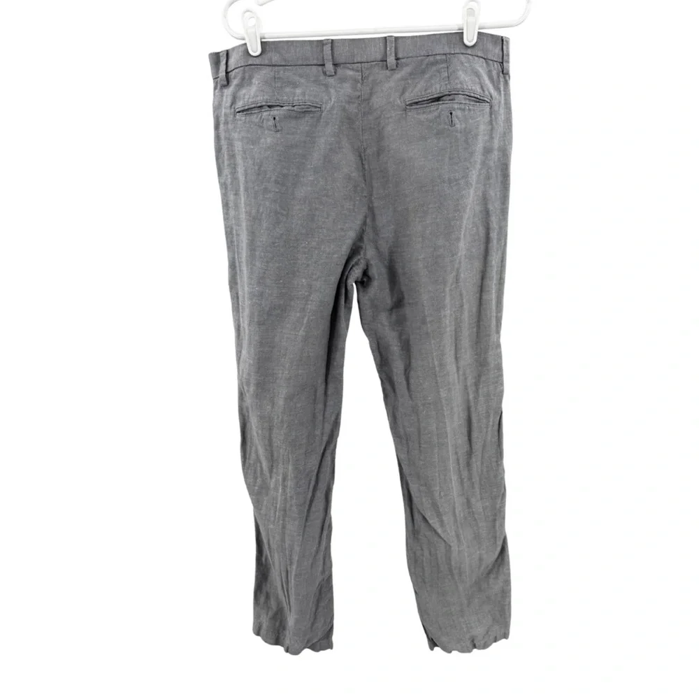Banana Republic Kentfield Pant linen blend gray 34x32 men’s office casual
